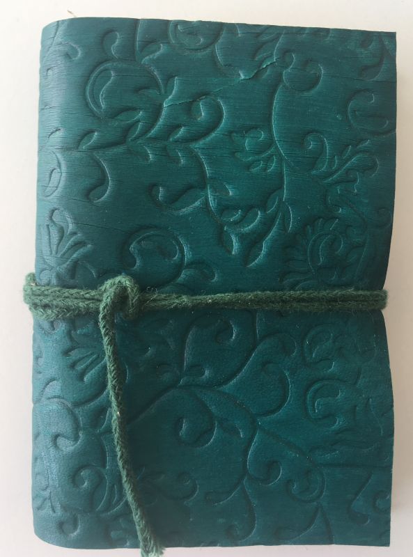 Mini kožený zápisník tmavě zelený