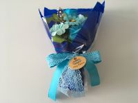 Mýdlová kytice modrá v krabici 2