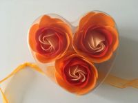 Sada 3 mýdlových květů srdíčko – Broskvová růže 1