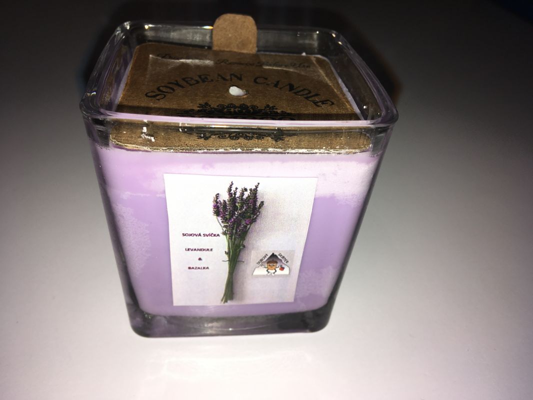 Sójová svíčka ve skle – Levandule & Bazalka