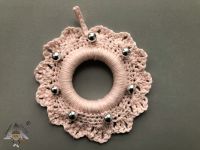 Háčkovaný mini věneček - - růžový Dubový skřítek