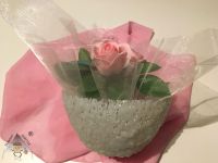 Mýdlová kytice v imitaci křišťálová misky růžová Dubový skřítek