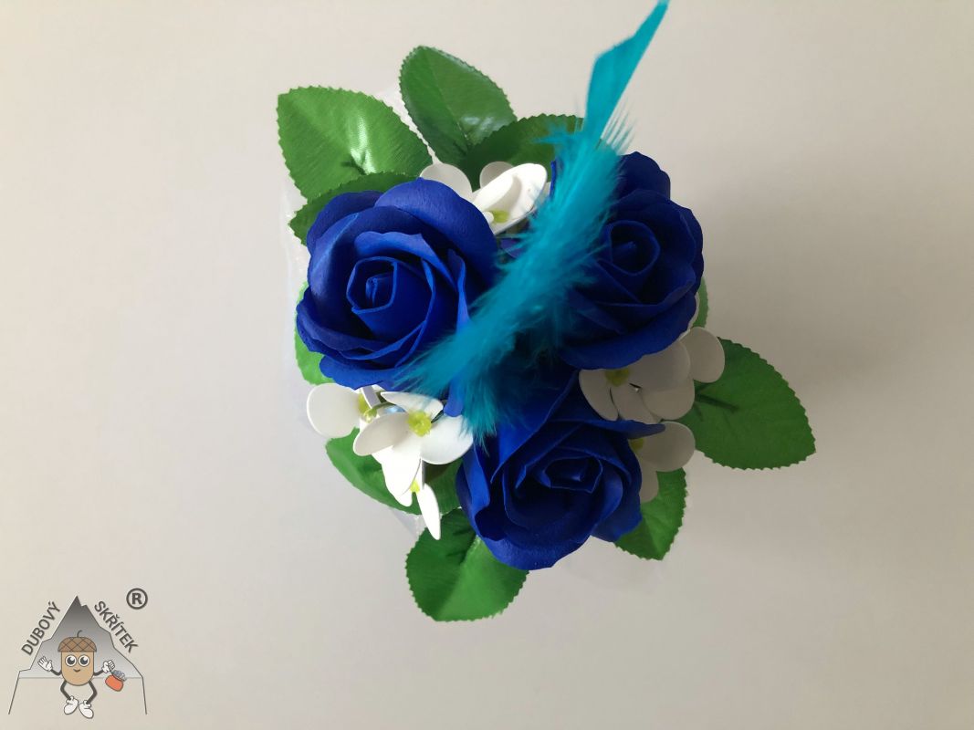 Mýdlová kytice – střední Růže – modrá 3