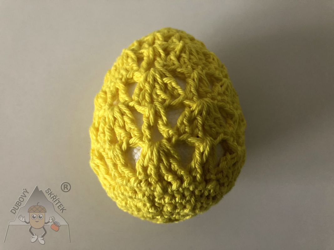 Háčkované velikonoční vajíčko žluté 1