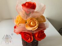 Mýdlová kytice střední růže oranžová