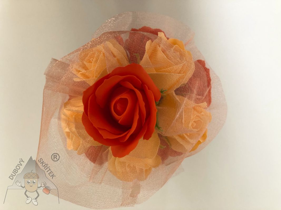 Mýdlová kytice střední růže oranžová