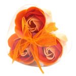 Mýdlové květy broskvová růže srdíčko - sada 3 ks