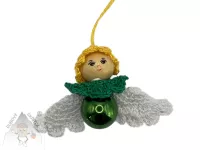 Andělíček z baňky – jemná ruční dekorace na vánoční stromeček Dubový skřítek Andělíček z baňky - kouzelná dekorace na vánoční stromek