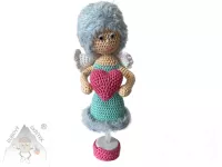 Háčkovaná Andělka se srdcem mentolová– jemnost, která rozzáří váš domov