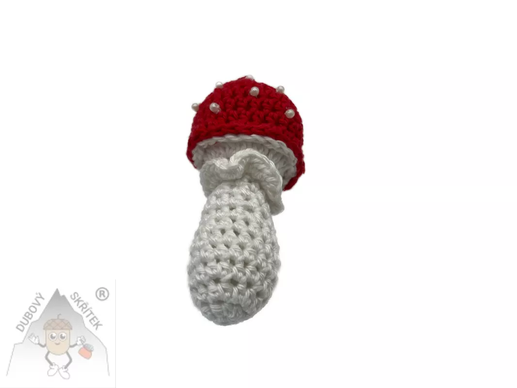 Háčkovaná muchomůrka - lesní kouzlo na stromeček Dubový skřítek Háčkovaná muchomůrka - lesní kouzlo na stromeček