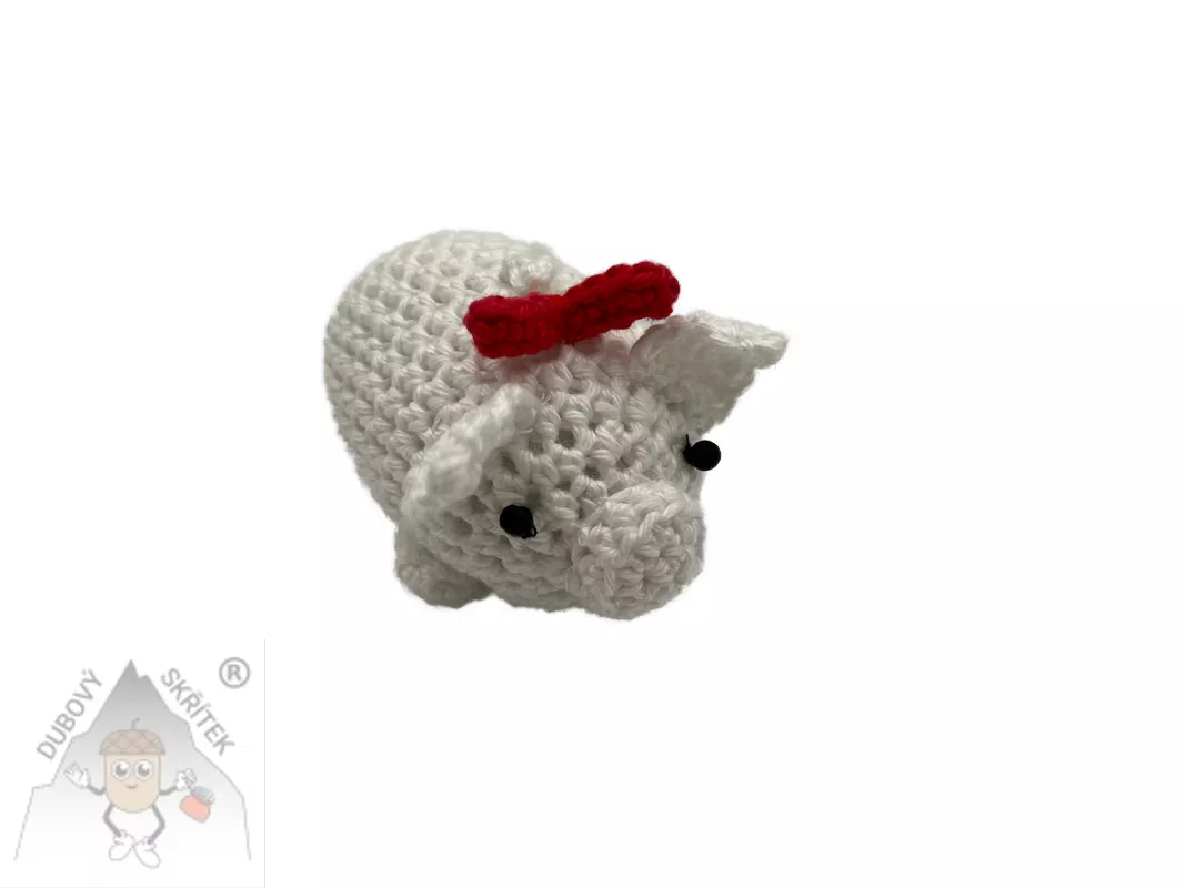 Háčkované mini prasátko - roztomilost na větvičce