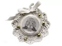 Háčkovaný mini věneček - drobná ozdoba s velkým kouzlem Dubový skřítek Háčkovaný mini věneček - drobná ozdoba s velkým kouzlem