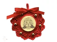 Háčkovaný mini věneček - drobná ozdoba s velkým kouzlem Dubový skřítek Háčkovaný mini věneček - drobná ozdoba s velkým kouzlem