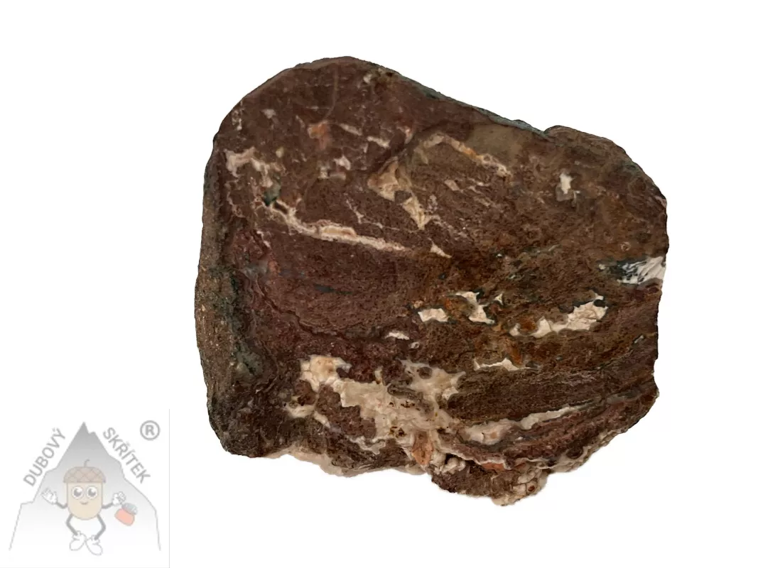 Jaspis surový – přírodní minerál v hnědo-červených odstínech s přírodní kresbou