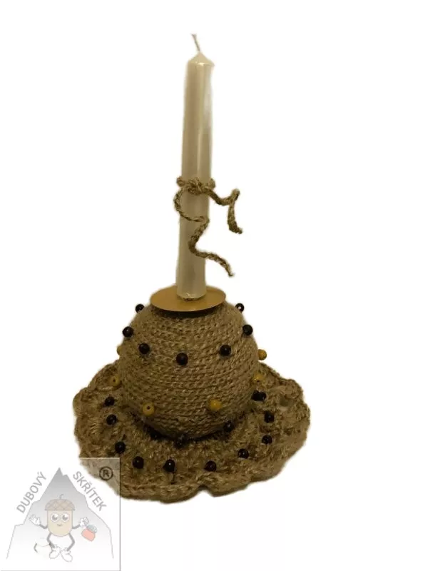 Jutový svícen - přírodní krása v jednoduchosti