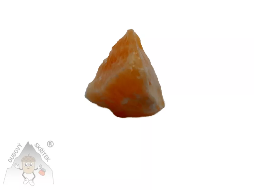 Surový kámen oranžového kalcitu s výraznou oranžovo-bílou kresbou