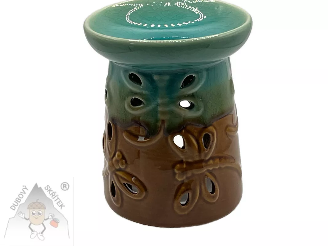 Keramická aroma lampa Vážka „Rustikální elegance“
