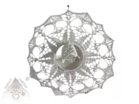 Krajkový věneček se zvonkem – vánoční něha Dubový skřítek Krajkový vánoční věneček se zvonkem