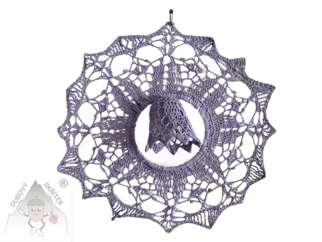 Krajkový vánoční věneček se zvonkem