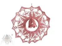 Krajkový věneček se zvonkem – vánoční něha Dubový skřítek Krajkový vánoční věneček se zvonkem