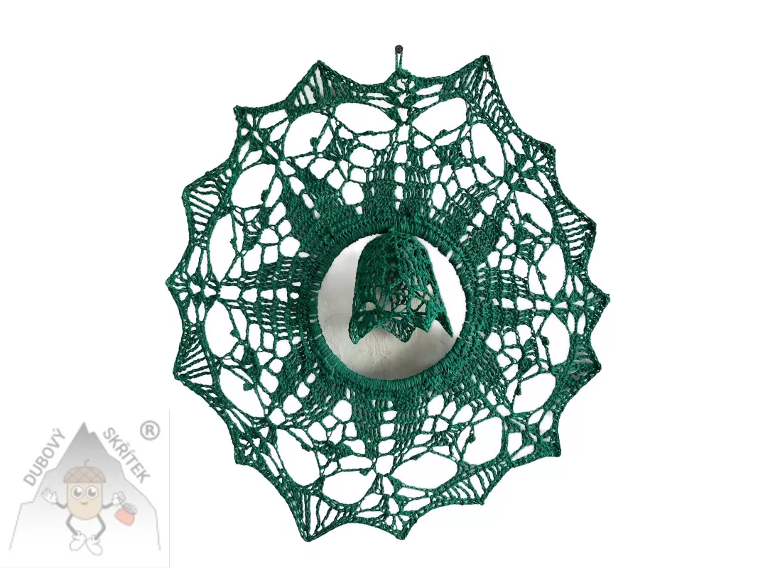 Krajkový vánoční věneček se zvonkem