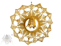 Krajkový věneček se zvonkem – vánoční něha Dubový skřítek Krajkový vánoční věneček se zvonkem