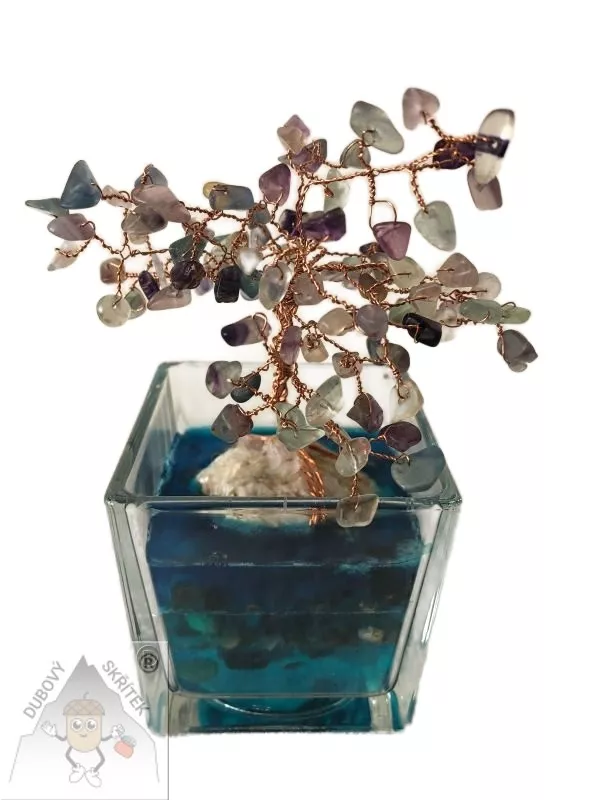 Stromeček štěstí ve skle – Fluorit (1)