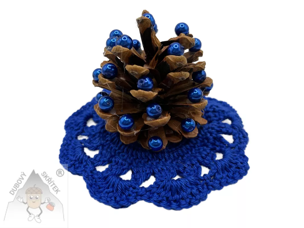 Stromeček z borové šišky modrý - přírodní kouzlo Vánoc