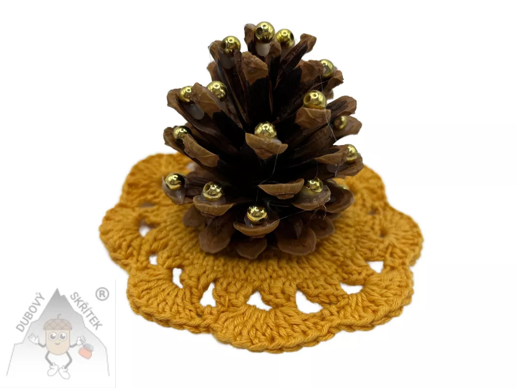 Stromeček z borové šišky zlatý - přírodní kouzlo Vánoc