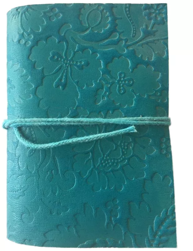 Tyrkysový zápisník s reliéfním vzorem