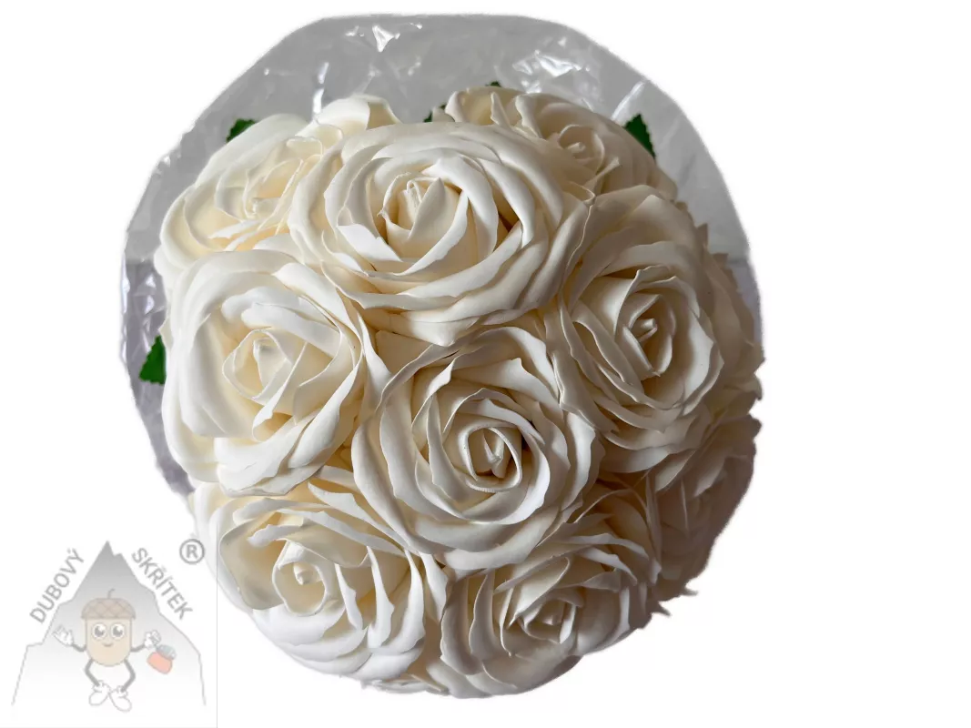 Luxusní kytice bílých mýdlových růží – elegantní voňavý dárek