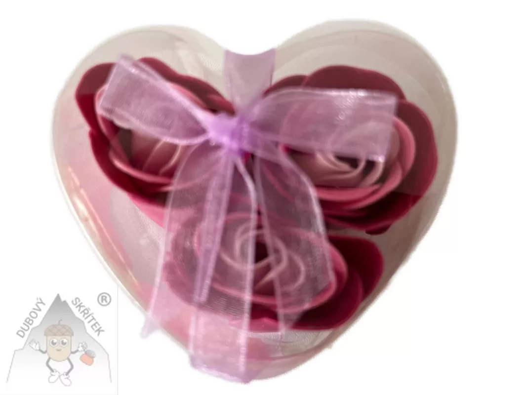 Mýdlové růže v srdíčku – levandulová dárková sada