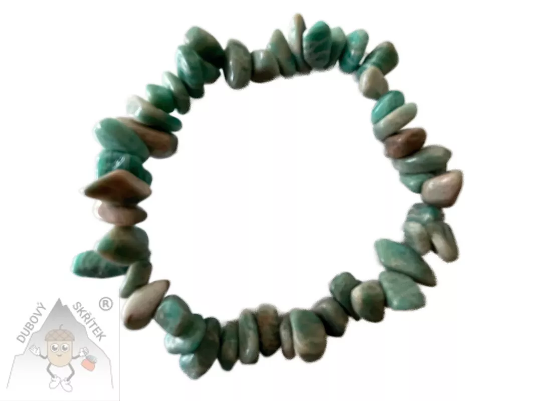 Náramek z amazonitu – sekané kameny na elastické gumičce