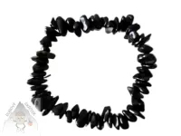 Achátový náramek z nepravidelných černých kamenů – sekané kameny na pružné gumičce