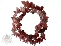 Pružný náramek z jahodového křemene ze sekaných přírodních kamínků