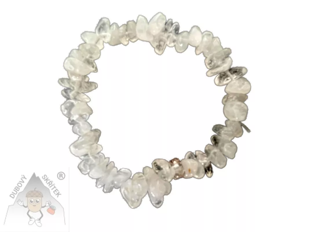 Pružný náramek z křišťálu ze sekaných přírodních kamínků