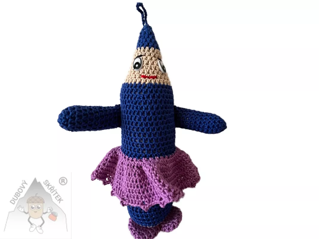 Háčkovaná pastelka amigurumi ručně vyráběná dekorace hračka