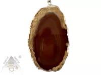 Minerální náhrdelník s achátem, oválný achátový přívěsek v teplých hnědých odstínech, přírodní šperk.