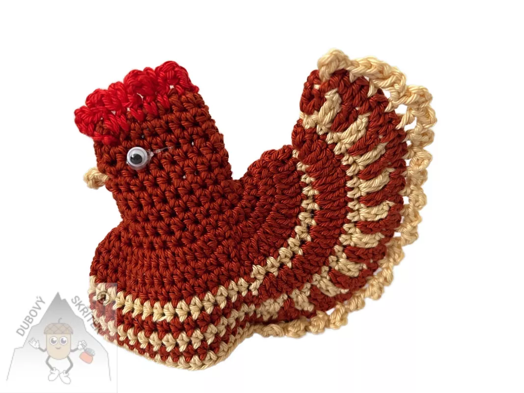 Háčkovaná slepička na vajíčko– originální velikonoční dekorace