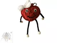 Veselé háčkované srdíčko – originální handmade talisman